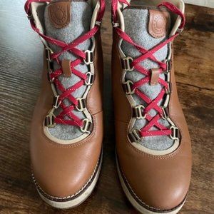 Cole Haan Women's ZEROGRAND City Lace-up Wedge Boot British Tan US 7.5